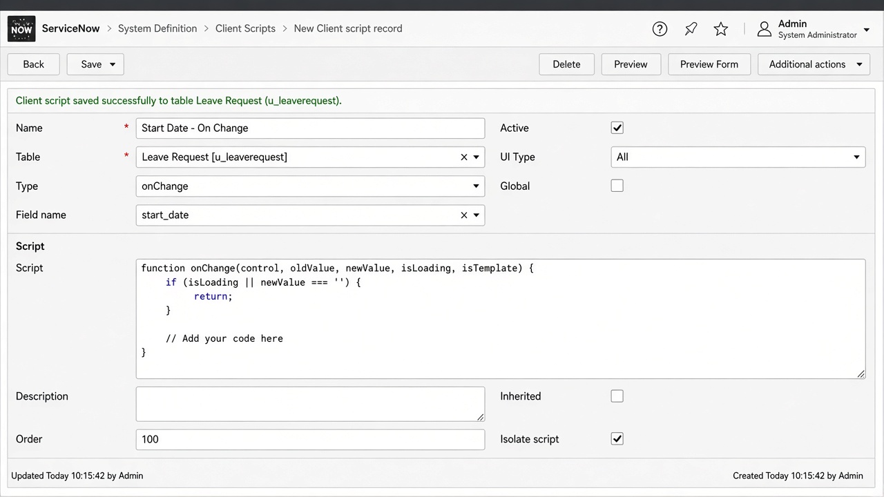 Client Script — New